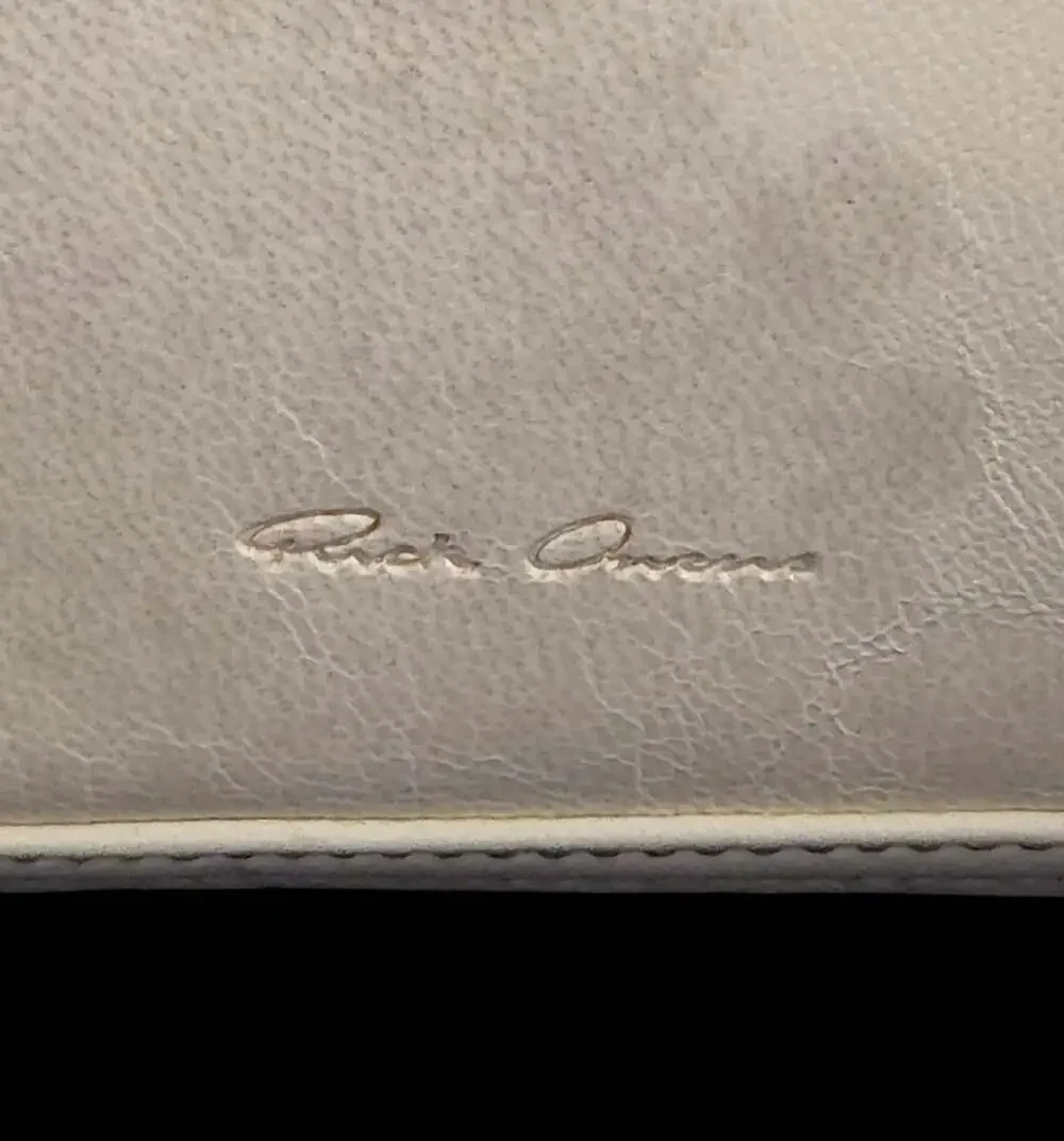 Rick Owens Leather Tote Shoulder Bag Unisex Off White Distressed $1850